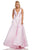 Sherri Hill - 52574 Deep V-neck Ballgown With Bow Straps In Pink