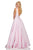 Sherri Hill - 52574 Deep V-neck Ballgown With Bow Straps In Pink