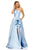 Sherri Hill - 52577 Single Shoulder A Line Long Dress with Slit In Blue