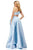 Sherri Hill - 52577 Single Shoulder A Line Long Dress with Slit In Blue