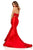 Sherri Hill - 52579 Two Piece High Halter Neck Mikado Dress In Red
