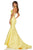 Sherri Hill - 52579 Two Piece High Halter Neck Mikado Dress In Yellow
