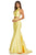 Sherri Hill - 52579 Two Piece High Halter Neck Mikado Dress In Yellow