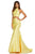 Sherri Hill - 52579 Two Piece High Halter Neck Mikado Dress In Yellow