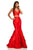 Sherri Hill - 52580 Two Piece Mikado V-Neck Mermaid Dress In Red