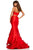 Sherri Hill - 52580 Two Piece Mikado V-Neck Mermaid Dress In Red
