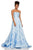 Sherri Hill - 52582 3D Floral Appliques Strapless Full Figured Dress In Blue