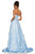 Sherri Hill - 52582 3D Floral Appliques Strapless Full Figured Dress In Blue