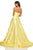 Sherri Hill - 52582 3D Floral Appliques Strapless Full Figured Dress In Yellow