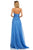 Sherri Hill - 52588 Strapless Sweetheart High Slit Chiffon Gown In Blue