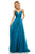 Sherri Hill - 52590 Ruched Empire Long A Line Dress In Blue