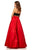 Sherri Hill - 52604 Two Piece Lace V-neck Metallic A-line Dress In Black and Red