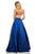 Sherri Hill - 52604 Two Piece Lace V-neck Metallic A-line Dress In Pink and Blue