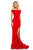Sherri Hill - 52607 Off-Shoulder Scuba Mermaid Dress With Train In Red