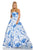 Sherri Hill - 52620 Straight Across Long A-line Dress In White and Blue