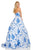 Sherri Hill - 52620 Straight Across Long A-line Dress In White and Blue