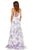 Sherri Hill - 52636 Square A-line Print Dress In White and Purple