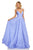 Sherri Hill - 52641 Deep V-neck Pleated A-line Dress In Purple