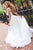 Sherri Hill - 52643 Ruffles Accent V-Neck Chiffon Dress with Hi-Lo Hem In White