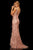 Sherri Hill - 52649 Sequined Deep V-neck Trumpet Dress In Pink and Gold