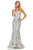Sherri Hill - 52649 Sequined Deep V-neck Trumpet Dress In Silver