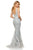 Sherri Hill - 52649 Sequined Deep V-neck Trumpet Dress In Silver