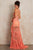 Sherri Hill - 52663 Beaded Halter High Low Dress In Pink and Orange