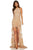 Sherri Hill - 52663 Beaded Halter High Low Dress In Neutral