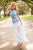 Sherri Hill - 52671 Two Piece Beaded Halter A-line Dress In White and Blue