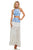Sherri Hill - 52671 Two Piece Beaded Halter A-line Dress In White and Blue