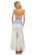 Sherri Hill - 52671 Two Piece Beaded Halter A-line Dress In White and Blue