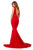 Sherri Hill - 52680 Plunging V-Neck Scuba Mermaid Dress In Red