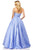 Sherri Hill - 52681 Strapless Embossed Brocade Ball Gown In Blue