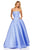 Sherri Hill - 52681 Strapless Embossed Brocade Ball Gown In Blue