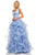 Sherri Hill - 52691 Ruffled Plunging V-Neck Empire Ballgown In Blue