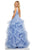 Sherri Hill - 52691 Ruffled Plunging V-Neck Empire Ballgown In Blue