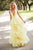 Sherri Hill - 52691 Ruffled Plunging V-Neck Empire Ballgown In Yellow