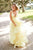 Sherri Hill - 52691 Ruffled Plunging V-Neck Empire Ballgown In Yellow