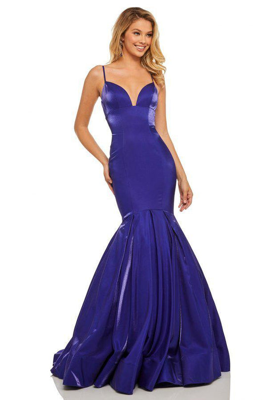 Sherri Hill - 52696 Long Deep Sweetheart Mermaid Dress In Blue