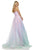 Sherri Hill - 52703 Plunging Sweetheart Ballgown With Floral Accent In Pink and Green