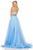 Sherri Hill - 52706 Ruched One Shoulder Organza Ballgown In Blue