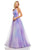 Sherri Hill - 52711 Halter Neck Organza Ballgown With Train In Purple