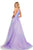 Sherri Hill - 52711 Halter Neck Organza Ballgown With Train In Purple
