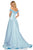 Sherri Hill - 52712 Floral Applique Off-Shoulder Mikado A-line Gown In Blue