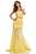 Sherri Hill - 52719 Two Piece Lace Off-Shoulder Chiffon Trumpet Dress In Yellow