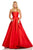 Sherri Hill - 52724 Strapless Straight Across Neck Mikado Ballgown In Red