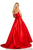 Sherri Hill - 52724 Strapless Straight Across Neck Mikado Ballgown In Red