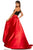 Sherri Hill - 52730 Two Piece Lace One Shoulder Charmeuse A-line Dress In Black and Red
