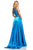 Sherri Hill - 52730 Two Piece Lace One Shoulder Charmeuse A-line Dress In Blue