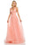 Sherri Hill - 52737 Plunging V- Neckline A-Line Long Dress In Pink and Orange